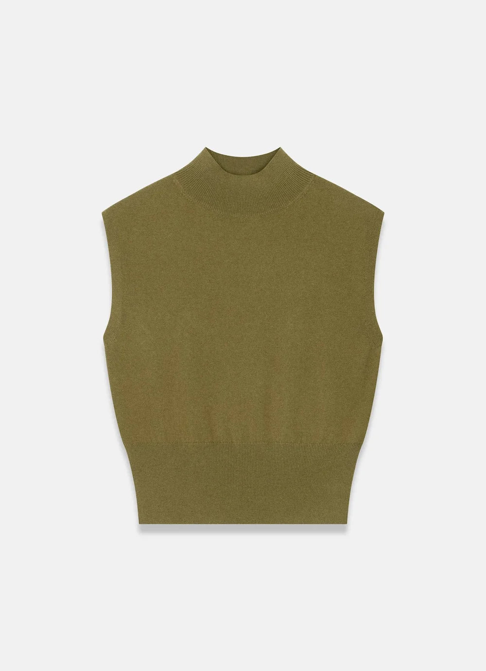 High Neck Cap Sleeve Knit Vest Top