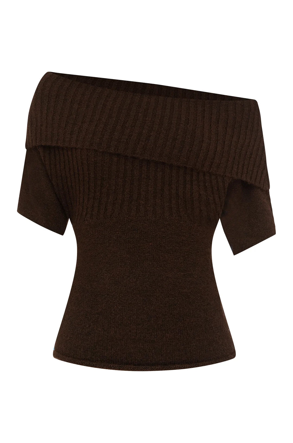 Foldover Off Shoulder Half Sleeve Knit Top